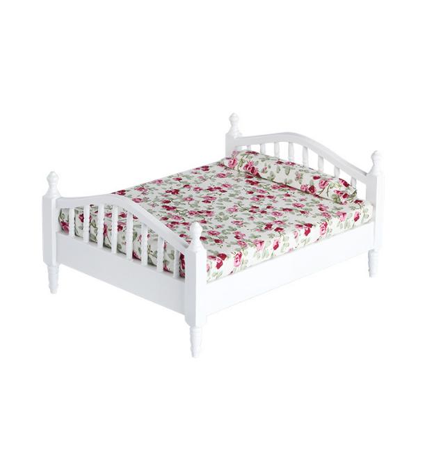 1/6 1/12 Doll House Simulation Miniature Mini Single Bed Model Decor