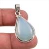 Natural Aqua Chalcedony Gemstone Handmade 925 Solid Silver Pendant 1.50" Z2j93