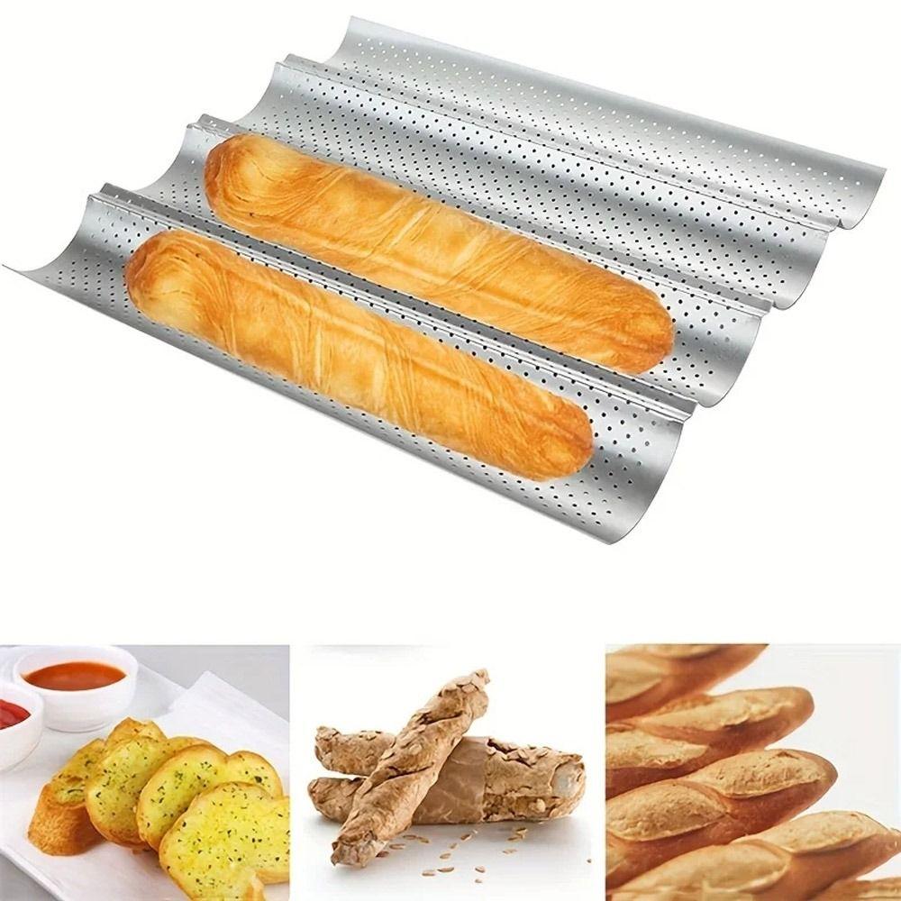 2/4 Grooves Baguette Baking Tray Nonstick Baguette Pan New French Bread Baking Pan