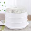 Round Single/Double Steamer Kitchen Tier Microwave Food Cookware Veggies Fish
