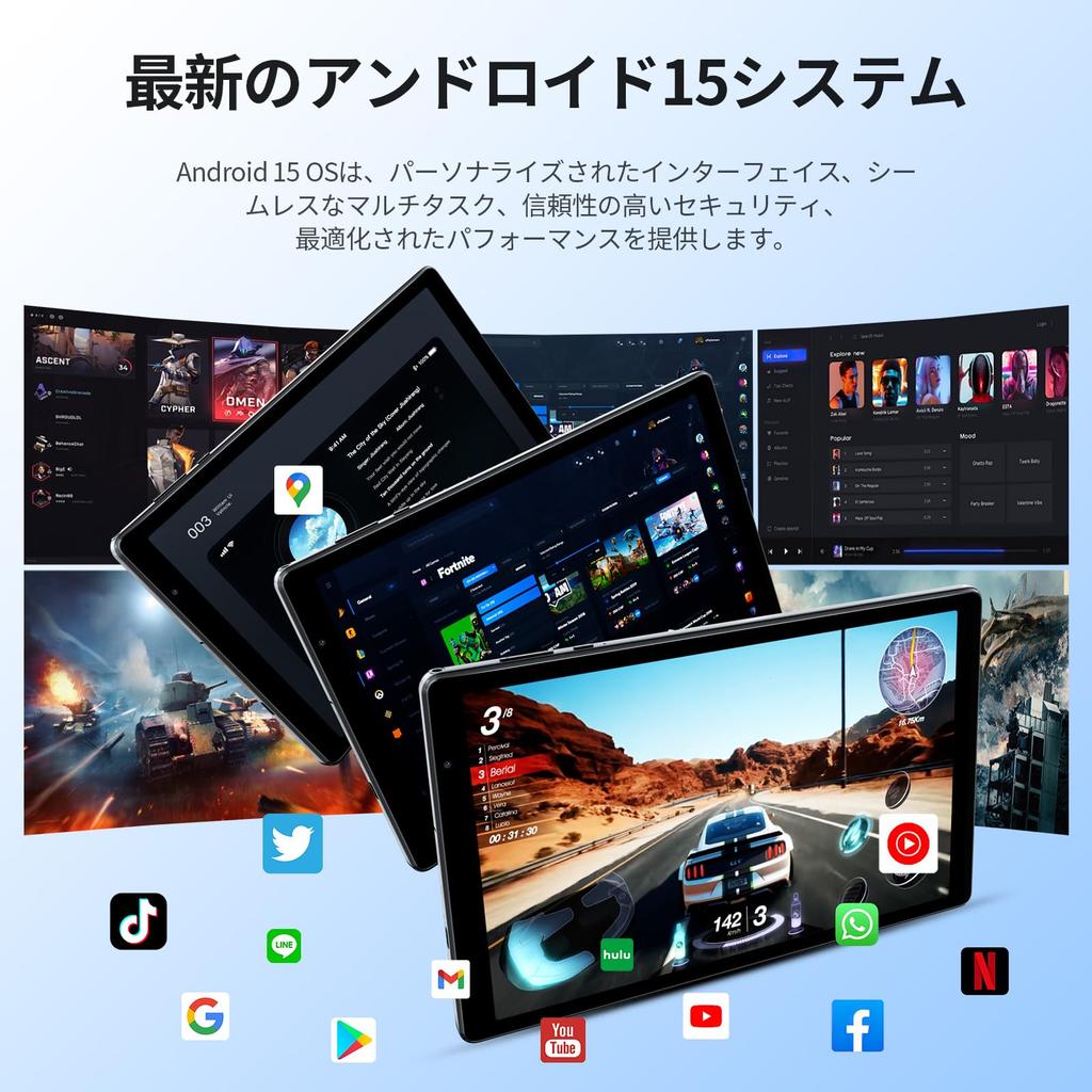 VASOUN TAB 10 Lite Android 15 6/8 ГБ 32 ГБ 1 ТБ 6000 мАч IPS GMS В комплекте японское руководство пользователя 10-дюймовый планшет, поддержка Wi-Fi, (3+5 Расширяемый) + +