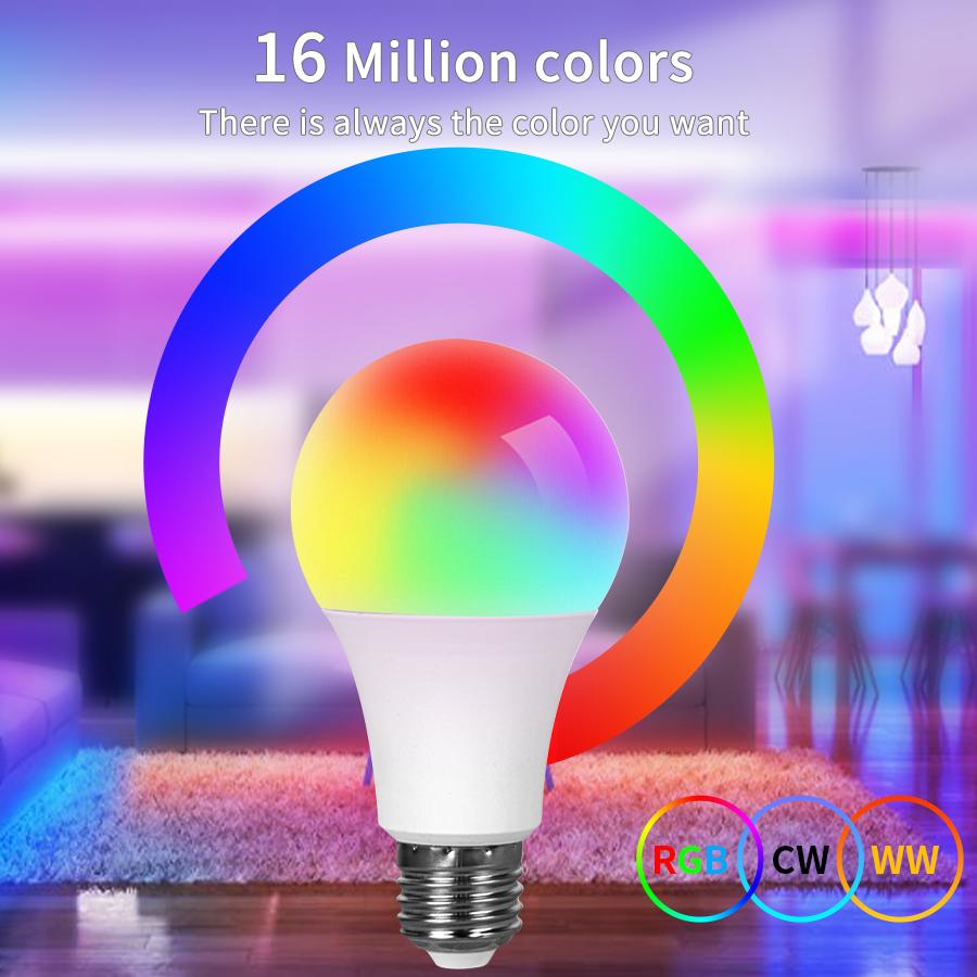 E27 Светодиодная Умная Лампа RGB Tuya Лампа Bluetooth APP Управление Диммируемой Ампулой Светодиодная Лампа 9 Вт Домашняя Спальня Декор Рождественской Вечеринки