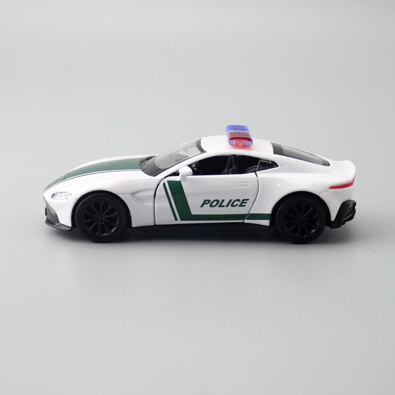 1/36 масштаб Aston Martin Vantage, модель полицейской машины, литой игрушечный автомобиль, игрушки для детей