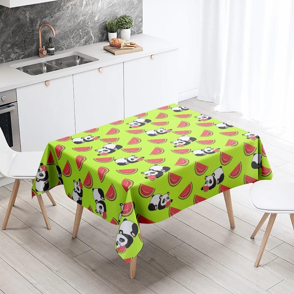 Скатерть с рисунком панды для вечеринки, ресторана, банкета, украшение, анти-пятно, водонепроницаемый домашний стол