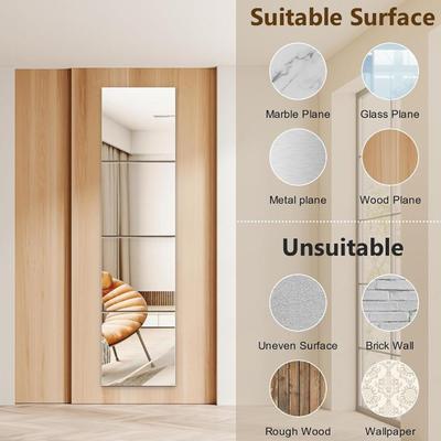 8 шт. 20X20 см / 30X30 см Акриловые гибкие зеркальные листы / Самоклеящаяся зеркальная плитка для дверей / Режущаяся настенная зеркальная наклейка