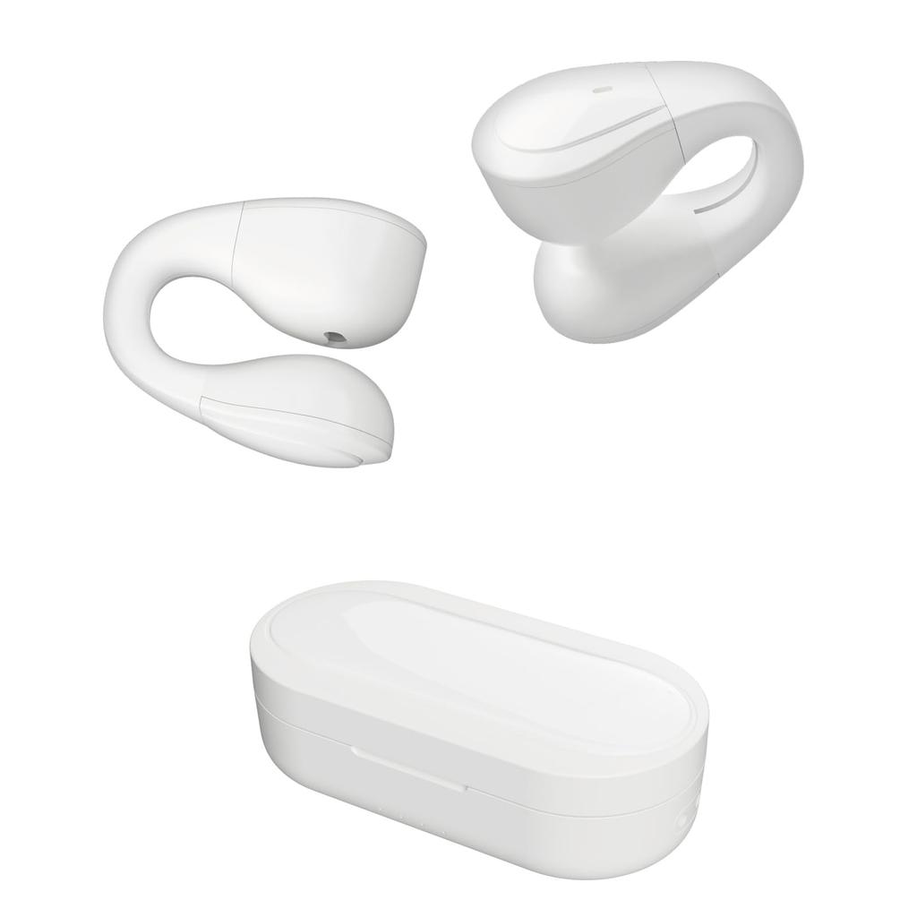 Kashimura Wireless Earphones Ear Cuff Ambient Sound Call White Open-Ear Style, Visible, AAC, Compatible, BL-140