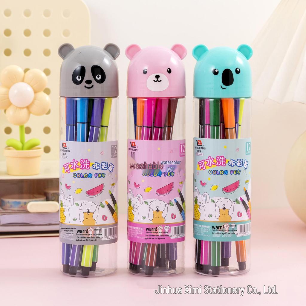 Креативный набор моющихся акварельных маркеров с рисунками: 12/24/36 Цветов для Детского Творчества и Рисования