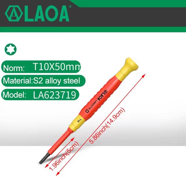 LAOA Изолированная прецизионная отвертка крестовая маленькая отвертка для снятия очков часов сотового телефона ноутбука