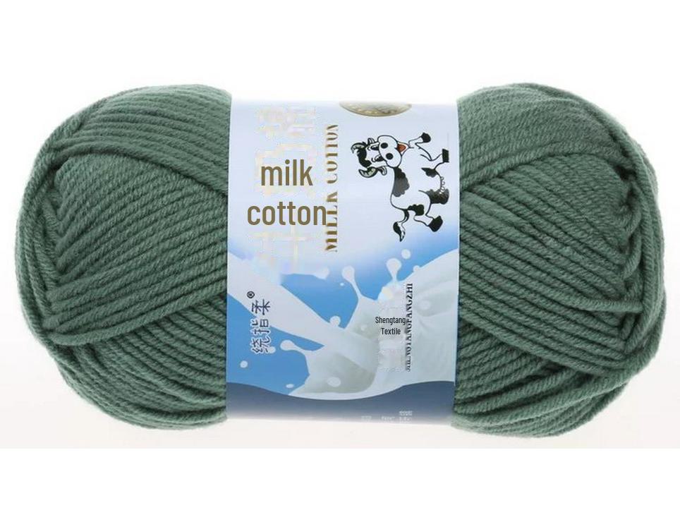 Комплект из 5 нитей детской шерстяной шапки и шарфа из молочной хлопковой пряжи средней толщины, ручная работа