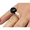 Black Asymmetrical Ceramic Ring