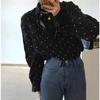 Korean Fashion Women Polka Dot Printed Shirt New Casual Long Sleeve Simple Shirt Spring Autumn Lapel Loose Office Ladies Elegant Tops Clothing 2954