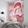 Кавайная Аниме Девушка с Гетерохромией Настенный Гобелен Милая Плюшевая Игрушка Моэ Эстетика Очаровательный Декор Комнаты для Отаку Любителей Моды Y2K