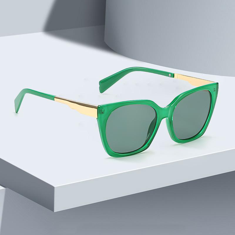 Винтажные Солнцезащитные Очки Для Женщин Модные Ослепительные Красные Очки Зеленый Золотистый Узор Роскошное Украшение Линз Очки Женские