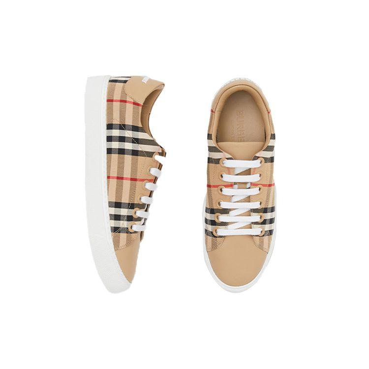 Burberry Винтажные клетчатые кожаные кроссовки женские 80388661