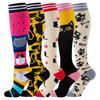 5 Pairs Cat Compression Socks Nurse Compression Socks Sport Knee High Compression Stocking