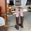 Designer Shoes Knee High Boots Fashion Women's New High Tube Thick Soled Spring Autumn Brown Female Chelsea Platform Long Boots