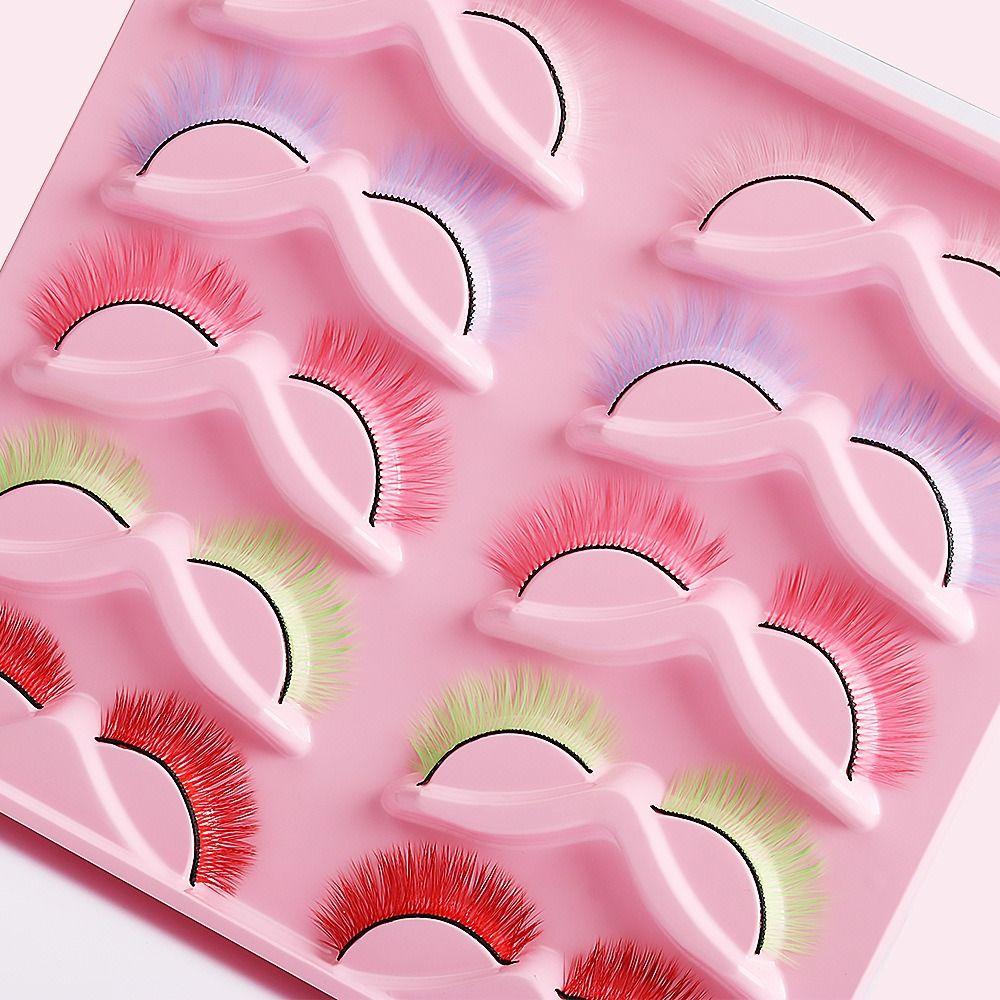 10 пар удобных цветных накладных ресниц многоразовые накладные ресницы завитые ресницы наращивание косплей
