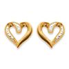 [D8041] - Gold Plated Earrings 'Coeur Desir' White Gold - 8x8 Mm