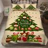 Santa Claus Printed Duvet Cover with Pillow Cover Bedding Set Single Double Twin Full Queen King Size Bedroom Christmas Decor