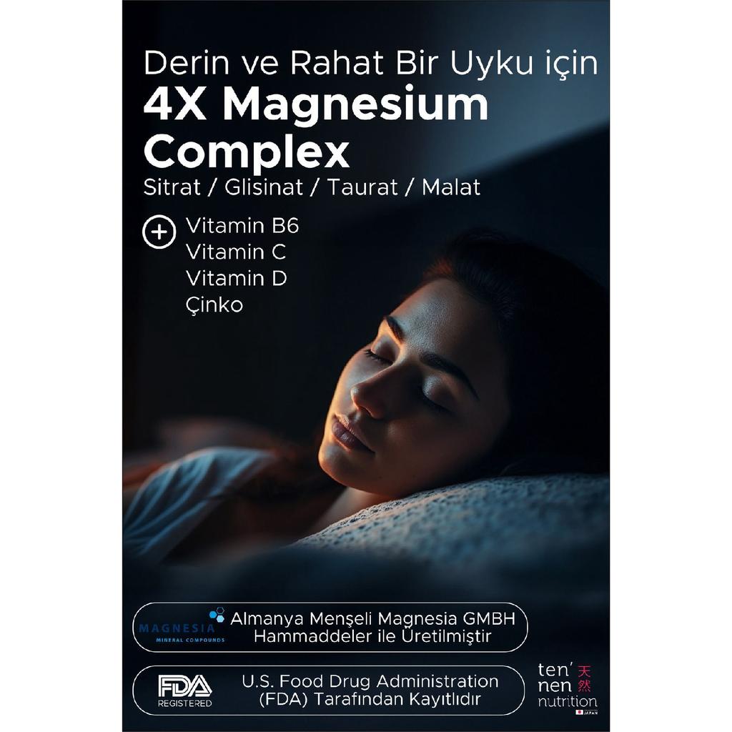 4 комплекса магния 200 мг - цинк, витамин D, витамин B6, витамин B12, кверцетин - комплекс из 4 упаковок