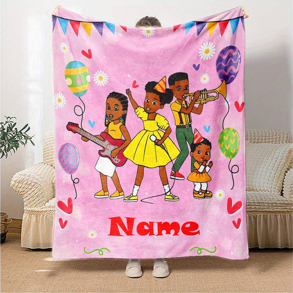 Custom Name Gracie's Corner Theme Printed Blanket - Perfect for Couch, Bed, Travel & Outdoor Use | Machine Washable, Cozy & Durable.