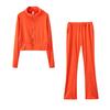 European & American Fashion Casual Solid Color Sports Two-Piece Suit