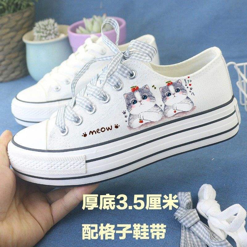 Низкие парусиновые туфли, маленькие белые туфли, женская обувь, студенты, бархат на осень и зиму, корейская версия, балетки, кеды, одинарные туфли, б