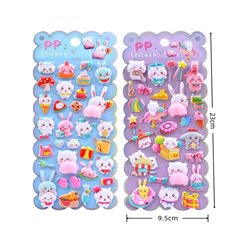 1Pcs Cartoon Animals Soft Puffy Butt 3D Stickers Diy Scrapbooking Journal Phone Case Decoration Sticker School Office Supplies