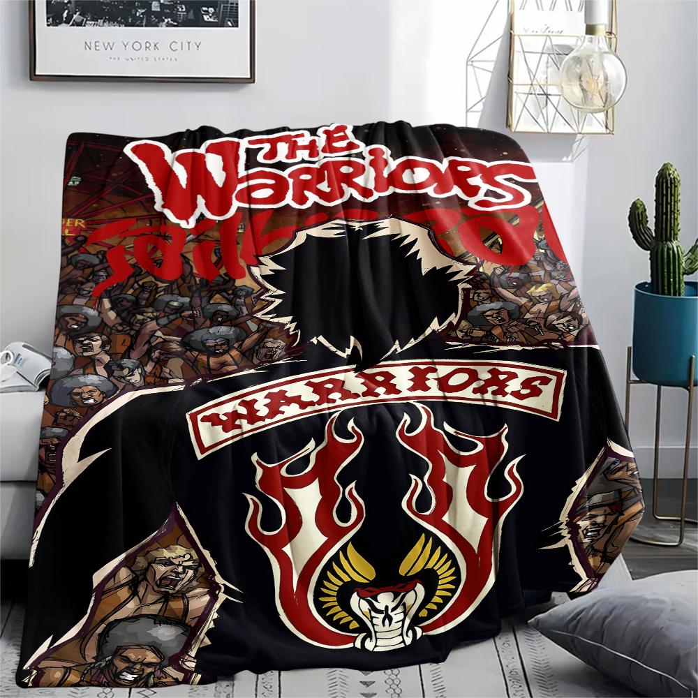 1PC The Warriors Print Flannel Blanket, High quality All Seasons, Home Decor, Warmth and Comfort, Perfect for Christmas Gifts