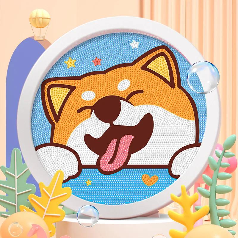 Kids Craft Unicorn Diamond Painting Kitten Children's Handmade Dinosaur Creative Diamond Stickers Tiger Diy Point Diamond Paint