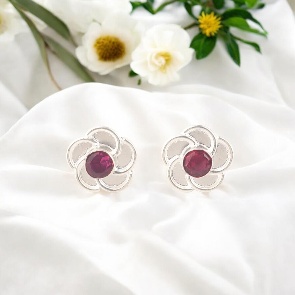 Настоящий розовый рубеллит серебро 925 пробы ручная работа подарок ювелирные изделия серьги 0,5" EE-157-10