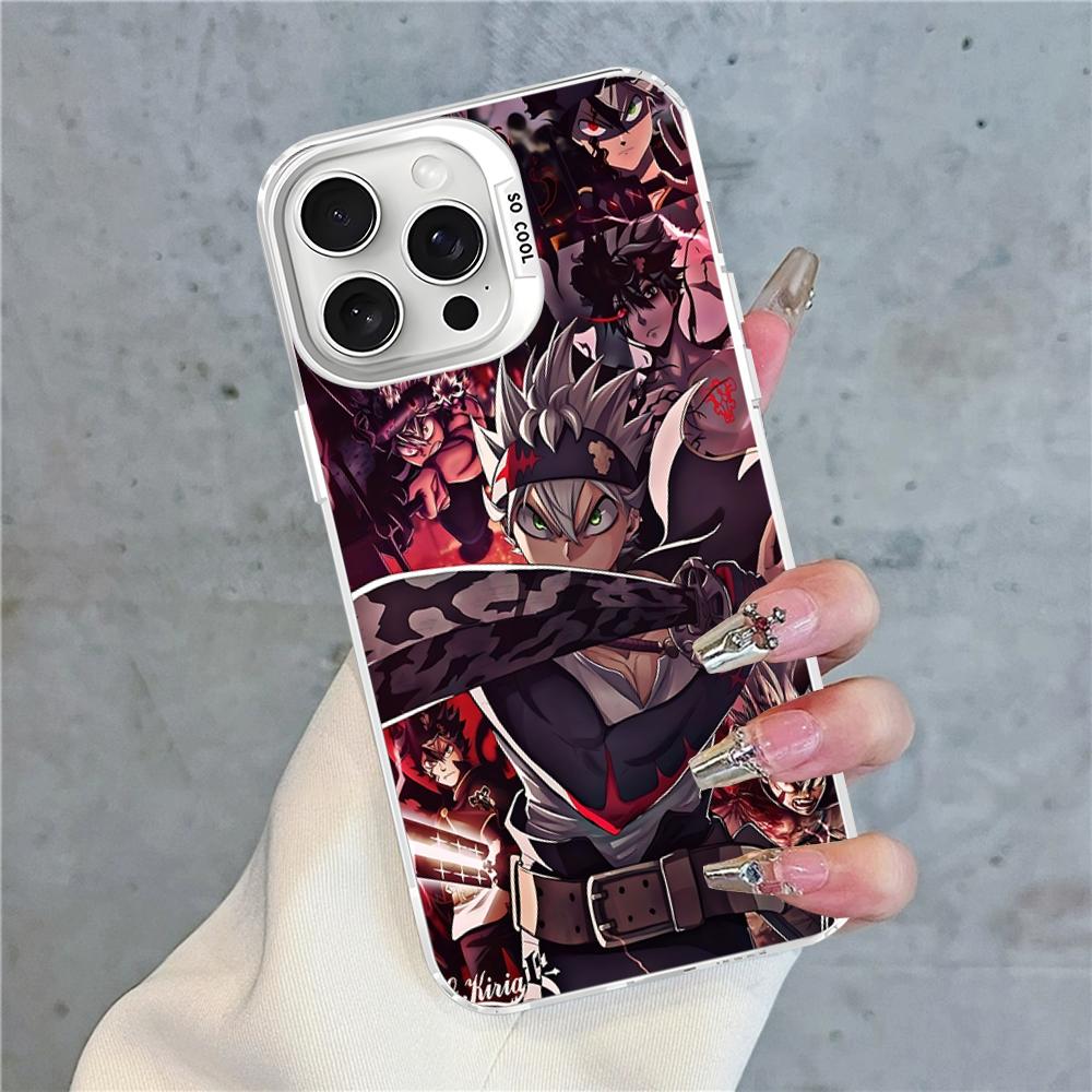 Чехол для телефона Черный клевер Для IPhone 16 15 14 13 12 11 Pro Max X XR XSMAX 8 7 Plus Матовый противоударный задний чехол