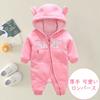 Elf Baby Детская одежда Ромпер с капюшоном и медвежьими ушками, с длинными рукавами, одежда для холодной погоды [Fairy Baby] Осень/Зима (6M, Розовый)
