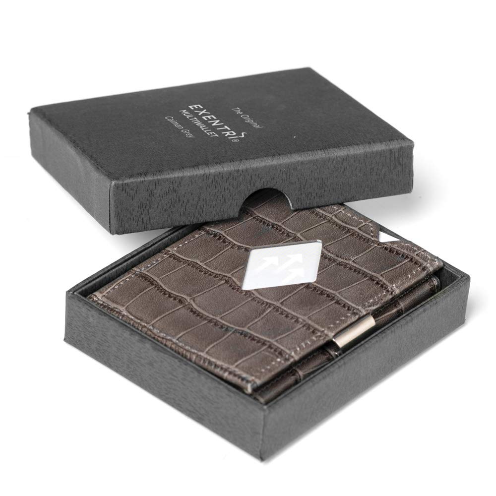 EXENTRI Wallet EXD106 Genuine Leather Wallet Mini Wallet RFID Blocking Compact Mini Wallet Cowhide Leather Small Wallet Men Women [EXENTRI] Tri-fold