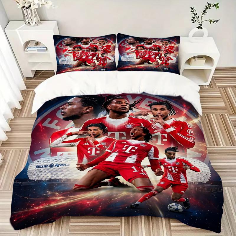 3Pcs Dynamic Soccer Team Celebration Bedding Sets For All Sizes New 3D Printed Bed Cover Comforter Duvet Cover Pillowcase Bedroom Decoration