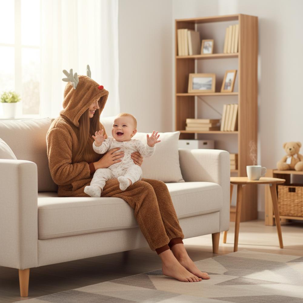 Men's dark reindeer pajamas gift kigurumi onesie one-piece l Reindeer Onesie Costume - L