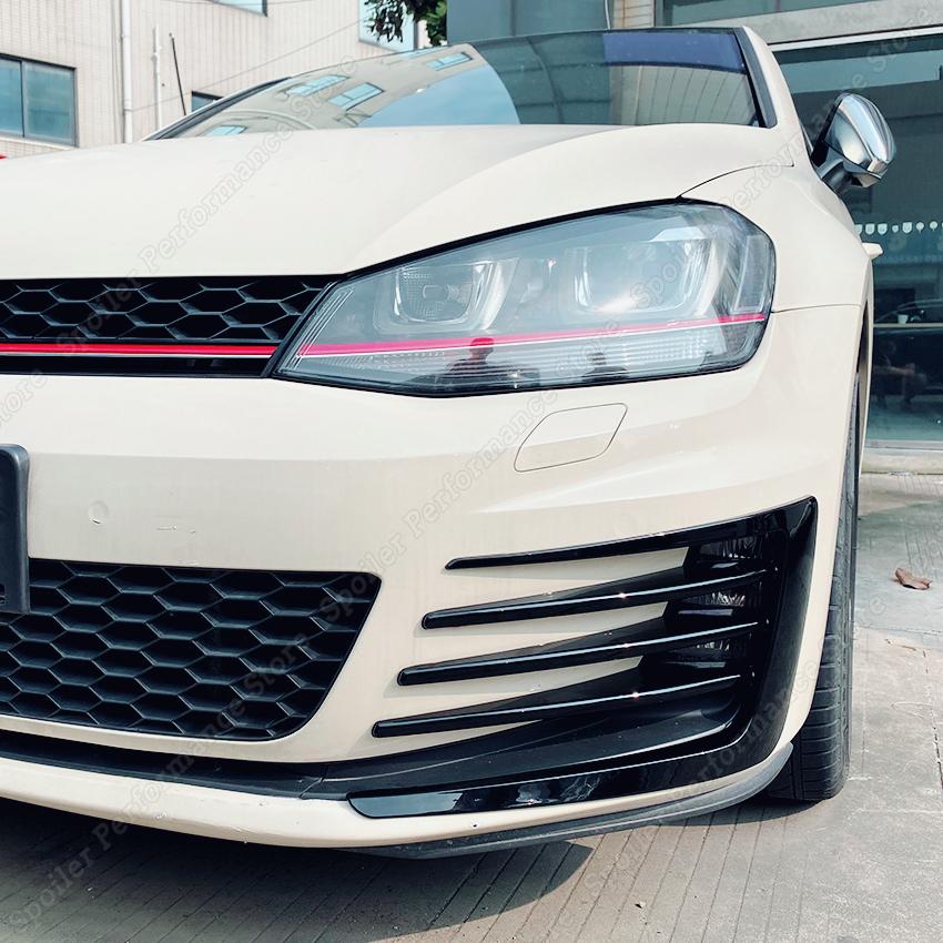 For Golf 7 MK7 VII GTI GTD Front Bumper Canard Flare Mods Fin Splitter Wind Knife 2012-2017 Clubsport Custom Body Kit Black New