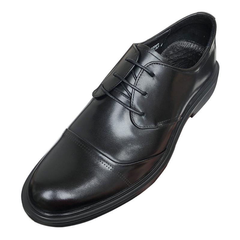 Круглые мужские кожаные туфли для делового костюма из дышащей кожи, рабочие туфли для свадьбы, мужские туфли с круглым носком, мужские кожаные туфли