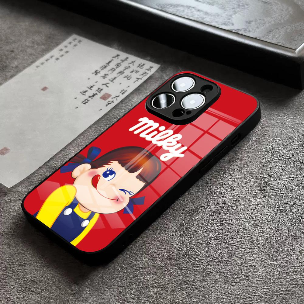 Cartoon Peko Chan Phone Case For IPhone 16 Pro Max 14 17 Air 12 15 11 13 Mini X XR XS Max SE Glass Cover