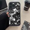 Чехол для iPhone 16 15 14 13 12 11 Pro Max Черный Цветочный Дизайн Чехол для Телефона для iPhone X XS XR 7 8 Plus SE 2022 Мягкие Силиконовые Чехлы