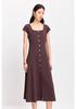 LILY retro generous neck short sleeved dress