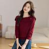 Women's Autumn 2025 One-Shoulder Knitted Sweater Long-Sleeve Slimming T-Shirt