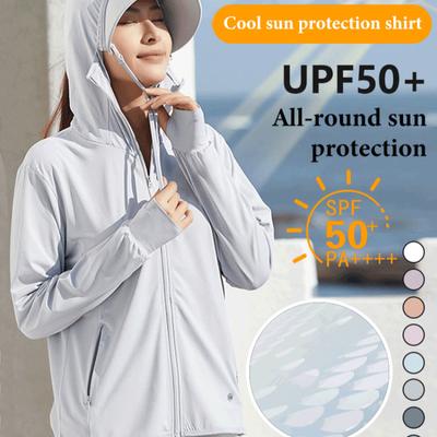 Солнцезащитная одежда Ice Silk со съемными большими полями UPF50+ для женщин, солнцезащитные куртки для активного отдыха