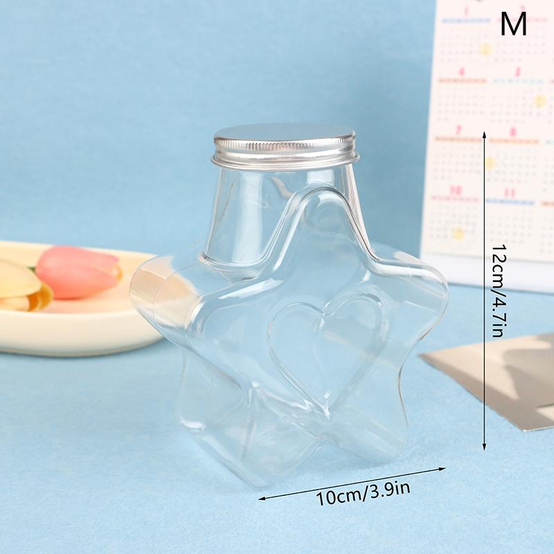 Звезда Форма Кукольный Орнамент Ящик Для Хранения Пластиковая Бутылка С Крышками Контейнер Для Хранения Пищи Банка С Широким Горлом Многоразовый Контейнер Для Печенья