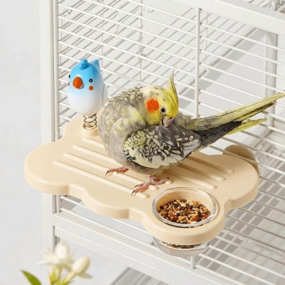 Anti Slip Parrot Perch Stand with Water Bowl Birdcage Food Bowl Bird Cage Stand Toy Easy To Clean