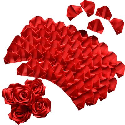 273 шт. готовых лепестков роз из атласной ленты, сделанных вручную, наполовину готовых вечных лепестков роз, самодельных вечных цветочных букетов на годовщину свадьбы, день рождения