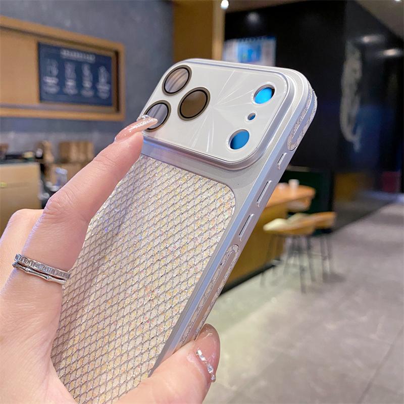 INS Роскошный Блестящий Чехол-Броня для Apple iPhone 17 16 15 14 13 Pro Max Модный Защитный Жесткий Чехол с Защитой Камеры