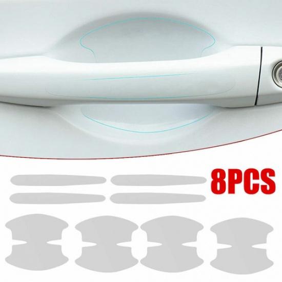 8x Car Sticker Door Bowl Handle Anti scratch Clear Protection Film Sticker Decor
