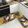 Мягкий кухонный коврик с изображением петуха и подсолнуха, кухонный коврик против усталости, набор водонепроницаемых нескользящих ковриков, коврик для бегуна, прикроватный коврик, впитывающий ковер для кухни