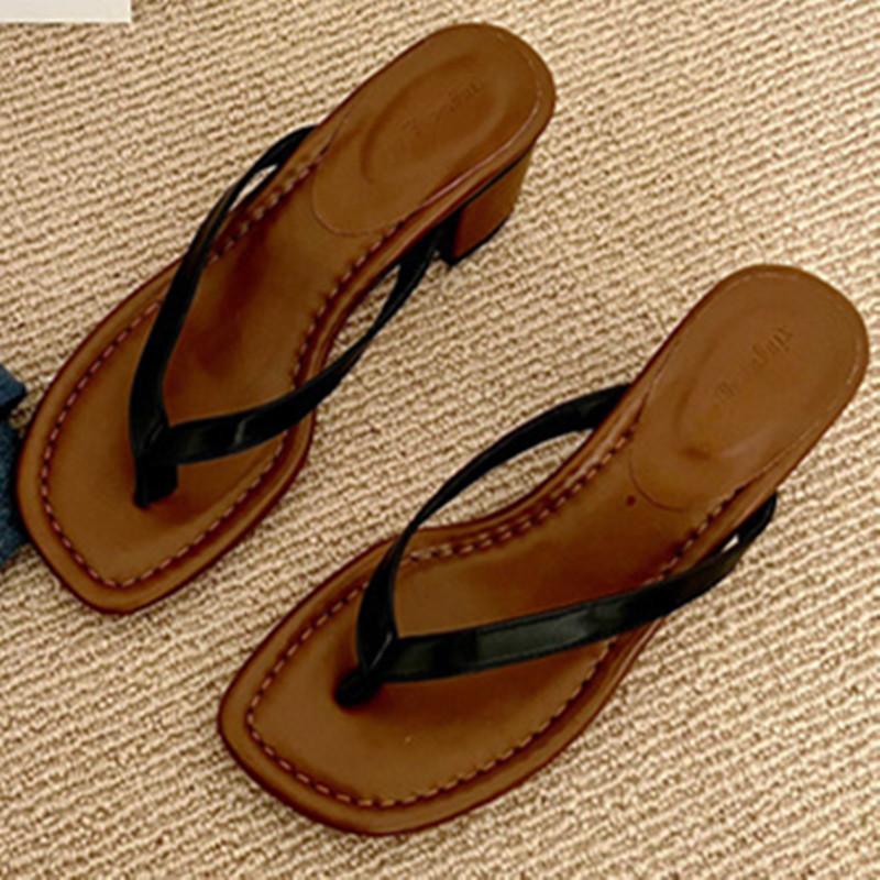 Модные женские шлепанцы на квадратном каблуке с открытым носком, удобные мягкие сандалии-слайды с квадратным носком, модная простая нескользящая женская обувь для отпуска и пляжа